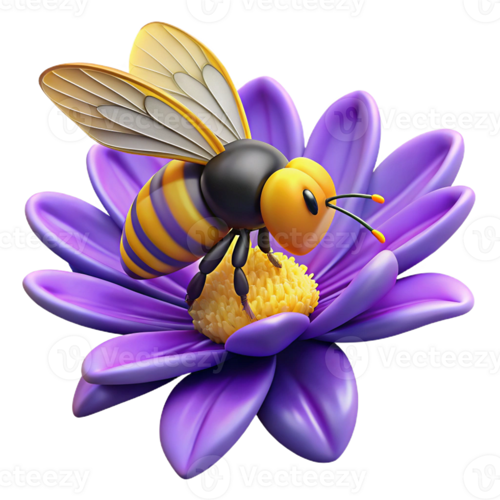 magnificent vintage A Close Up of a Bee Collecting Pollen premium png