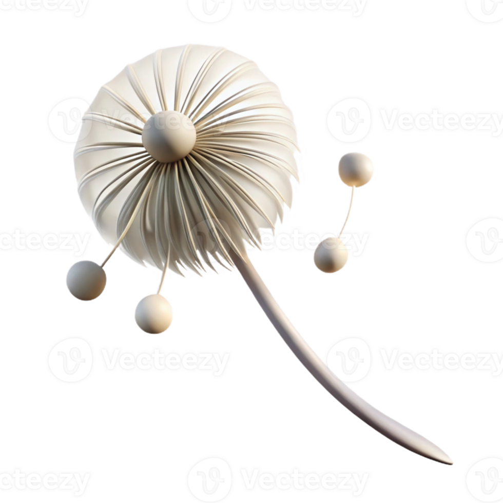 serene vintage A Single Dandelion Seedhead Blowing in high resolution png