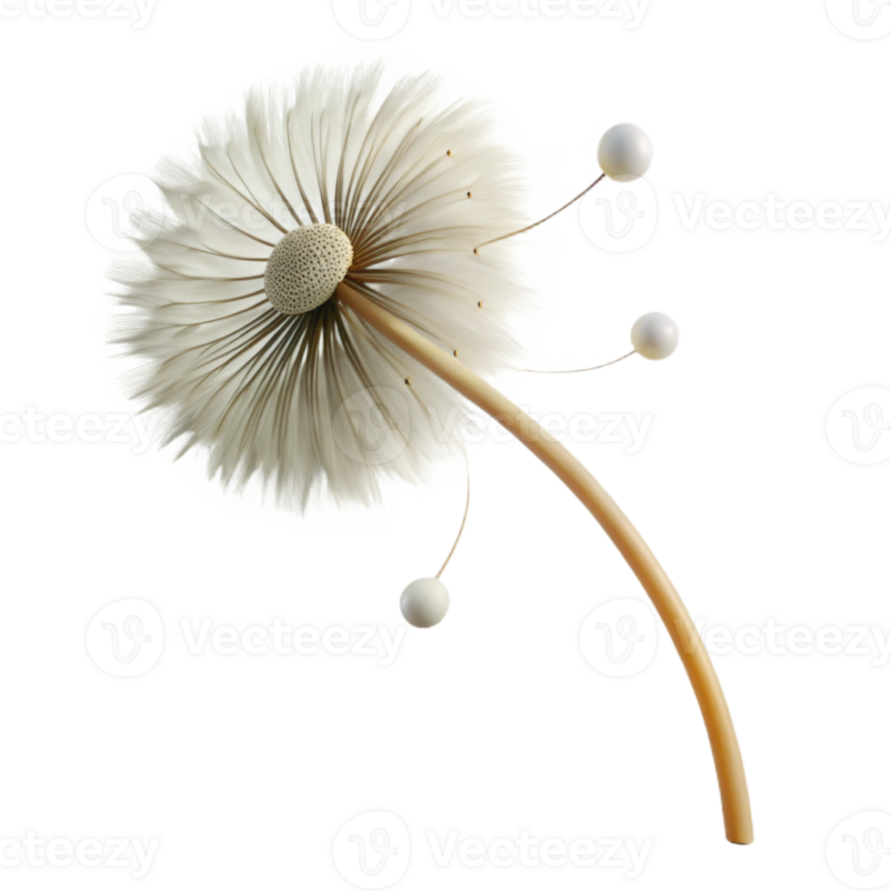 extraordinary artistic A Single Dandelion Seedhead Blowing in authentic png