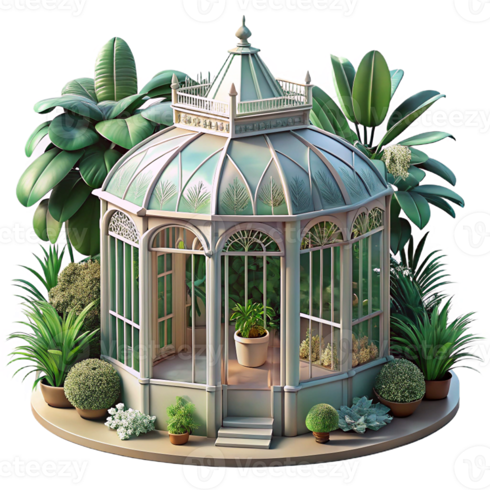 dramatic traditional An Intricate Victorian Greenhouse 4K png