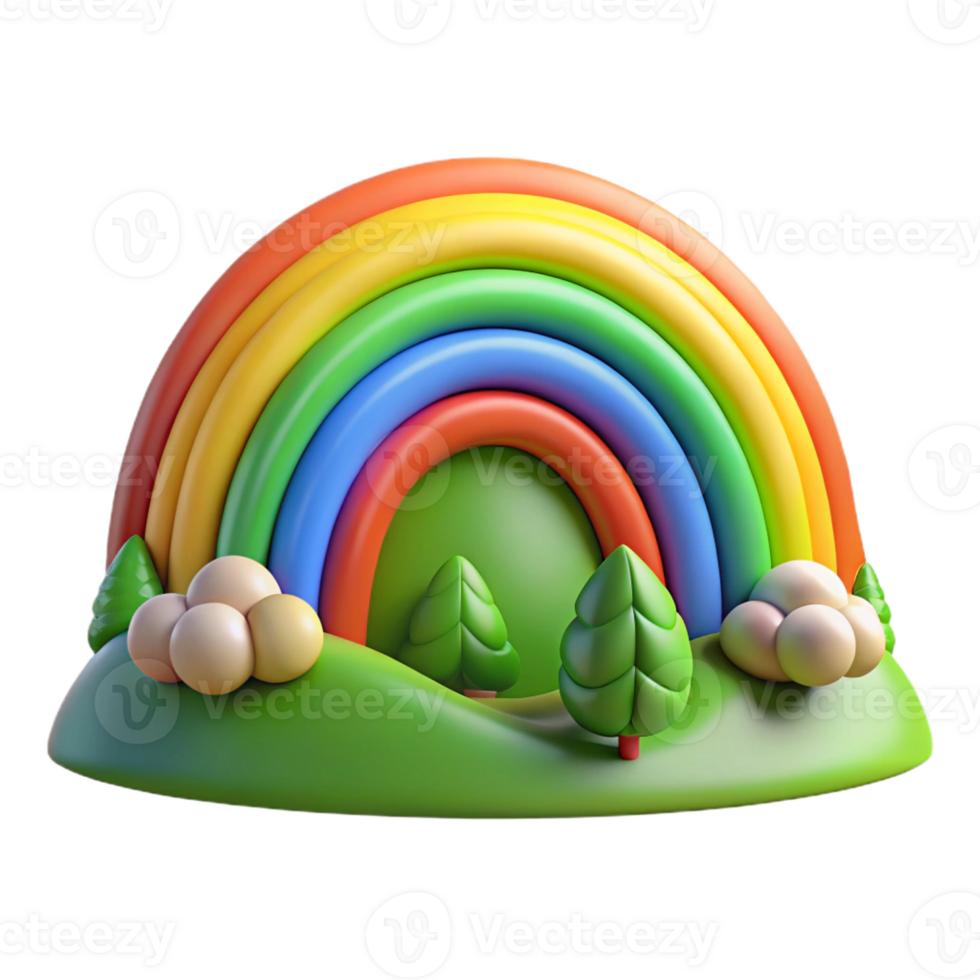 magnificent abstract A Rainbow Arching over a Lush Green professional png