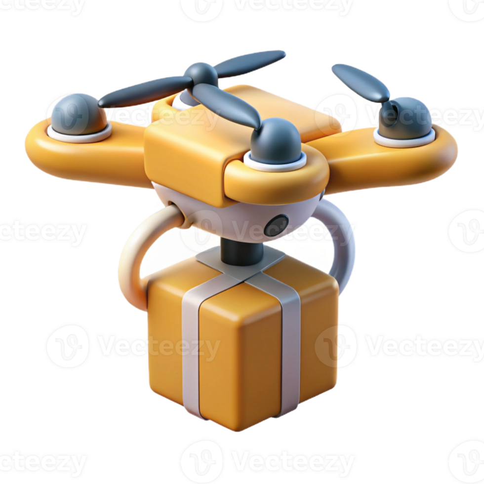 serene rustic A Drone Delivering a Package Sleek high resolution png