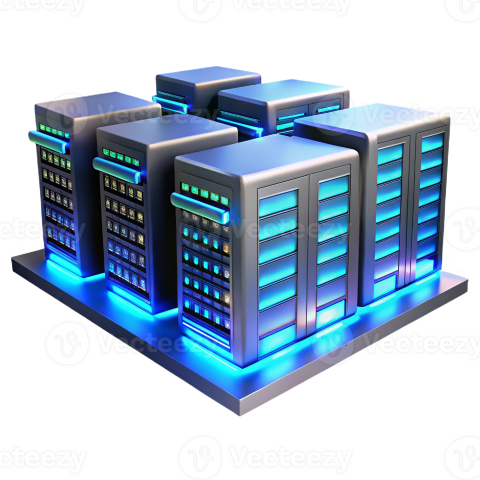 magnificent minimalist A Server Room with Rows of Glowing high quality png