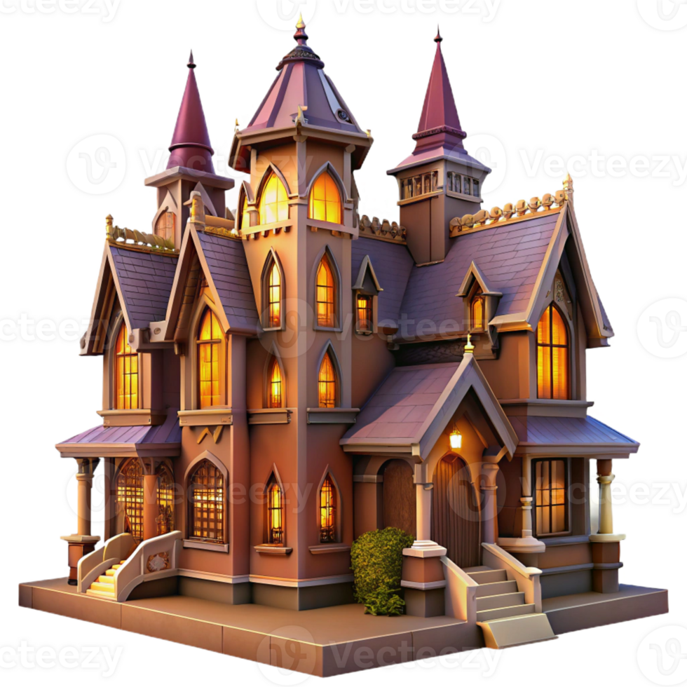 impressive rustic An Intricate Victorian Mansion with professional png