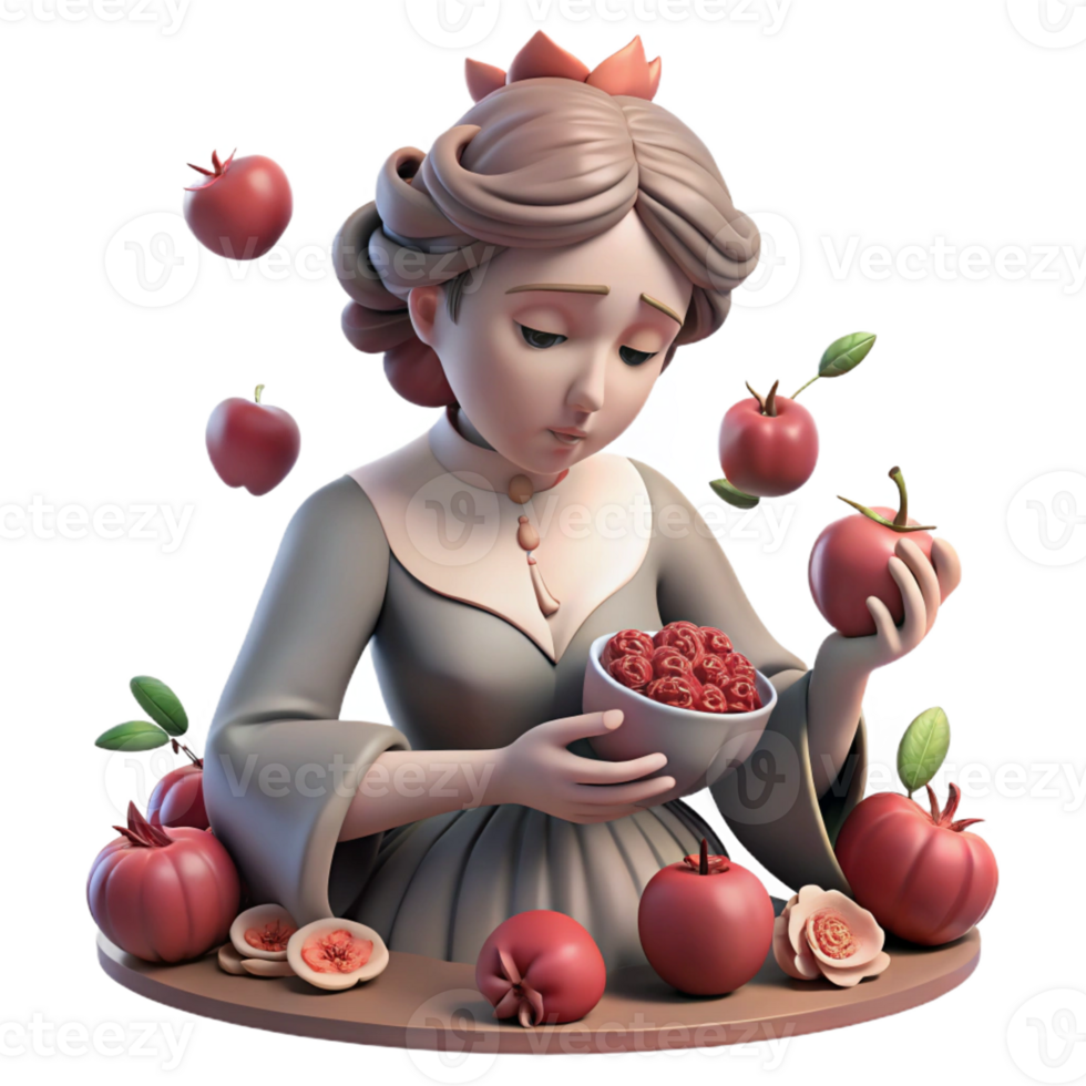 serene rustic A Sorrowful Persephone Picking high quality png