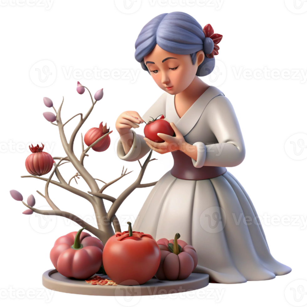 vibrant rustic A Sorrowful Persephone Picking high quality png