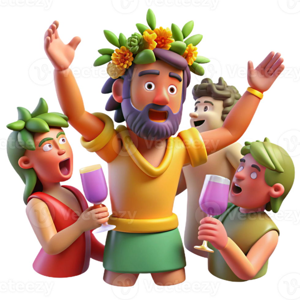 beautiful rustic A Drunken Dionysus Surrounded by professional png