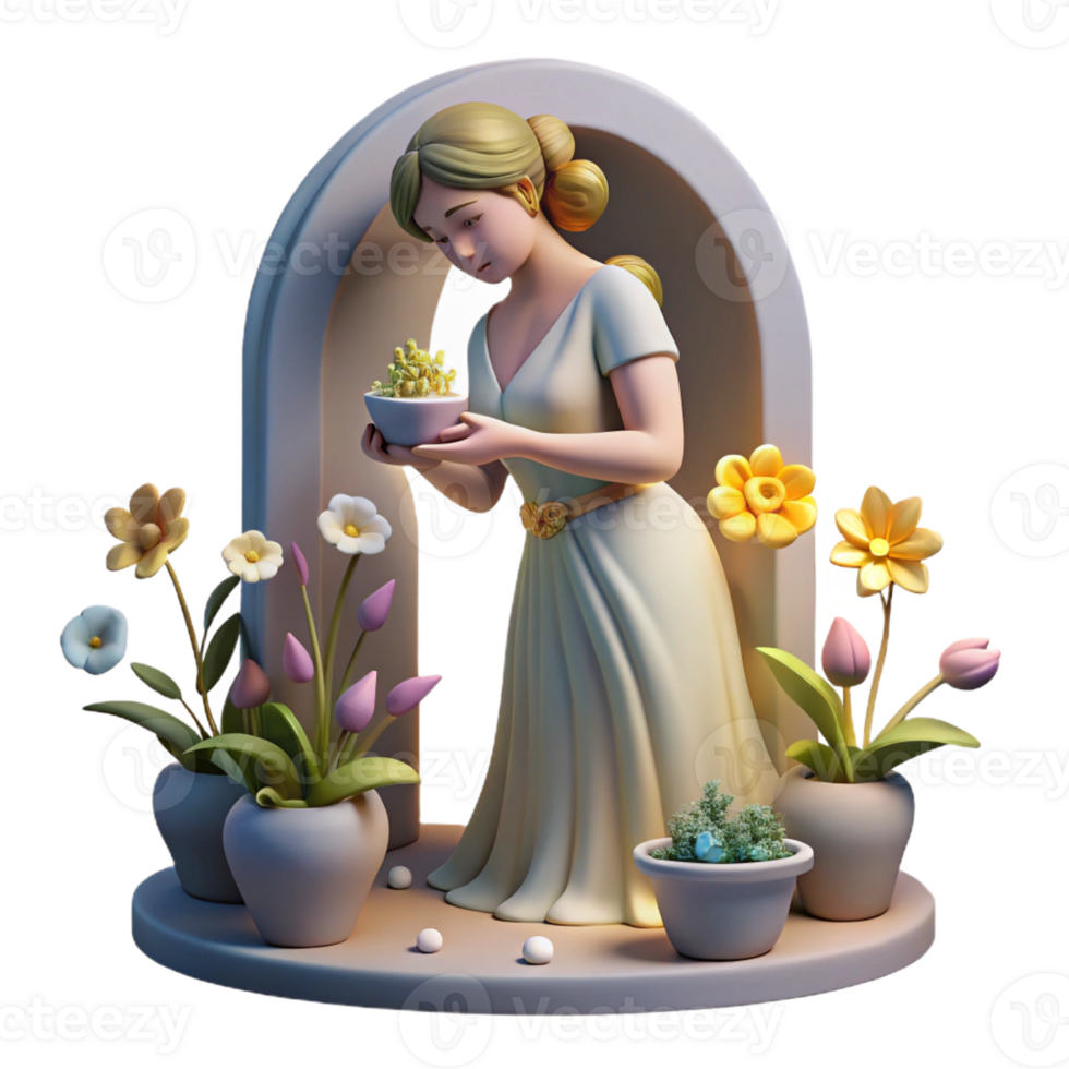 magnificent contemporary A Persephone Picking Flowers high quality png