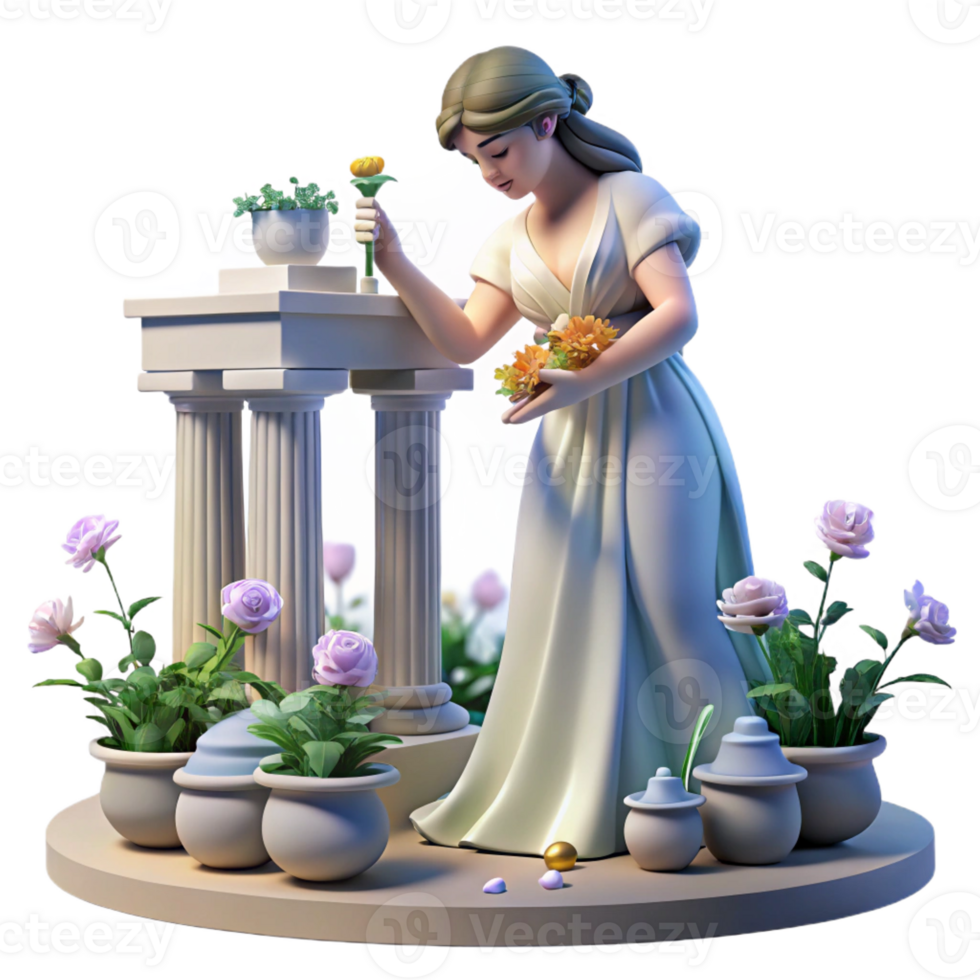wonderful contemporary A Persephone Picking Flowers original png