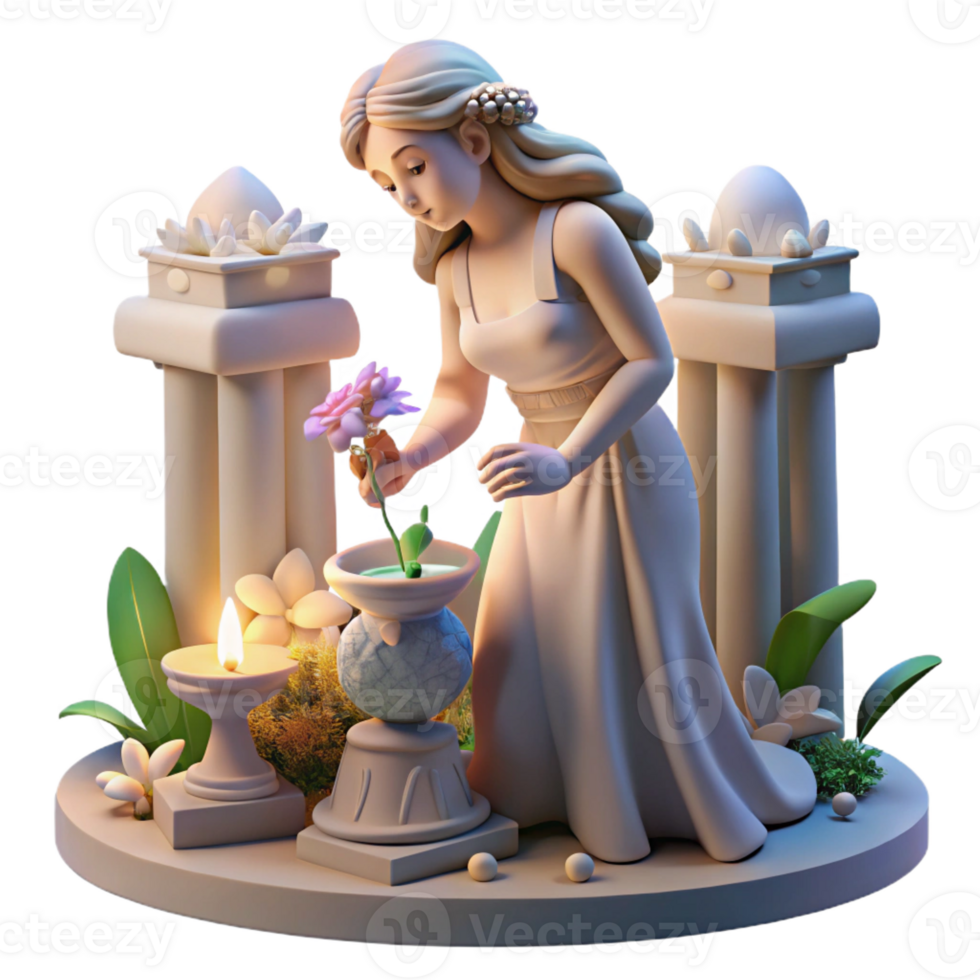 magnificent contemporary A Persephone Picking Flowers high resolution png