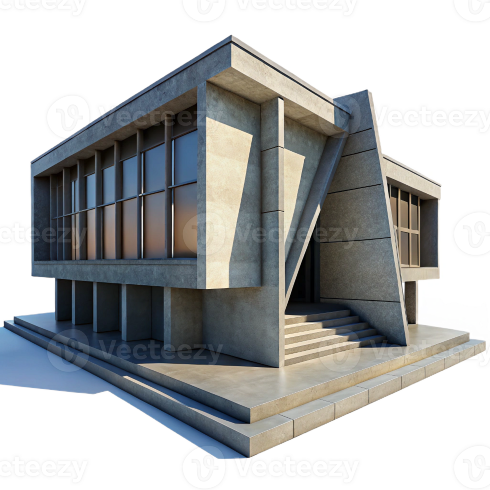 extraordinary abstract Brutalistic Concrete Library Sharp high resolution png