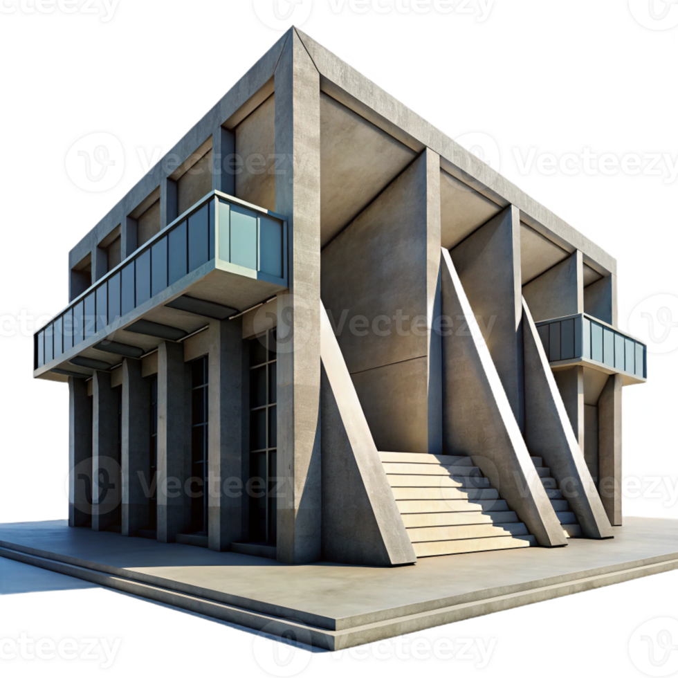 impressive abstract Brutalistic Concrete Library Sharp genuine png