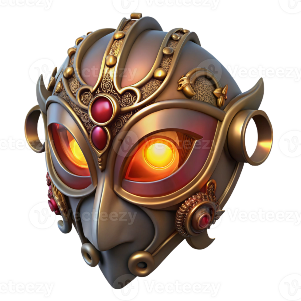 dramatic abstract A Steampunk Mask with Intricate high resolution png