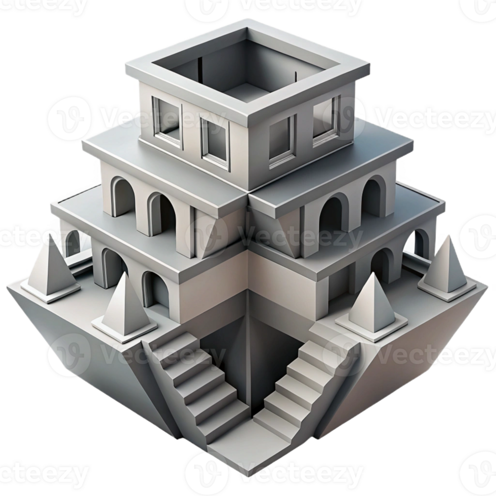 beautiful abstract A Gravity Defying Escher Esque detailed png