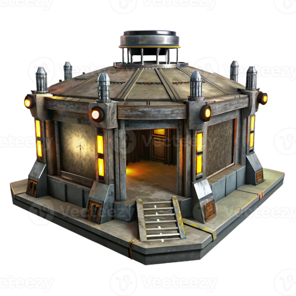 stunning rustic A Deserted Space Station Weathered detailed png