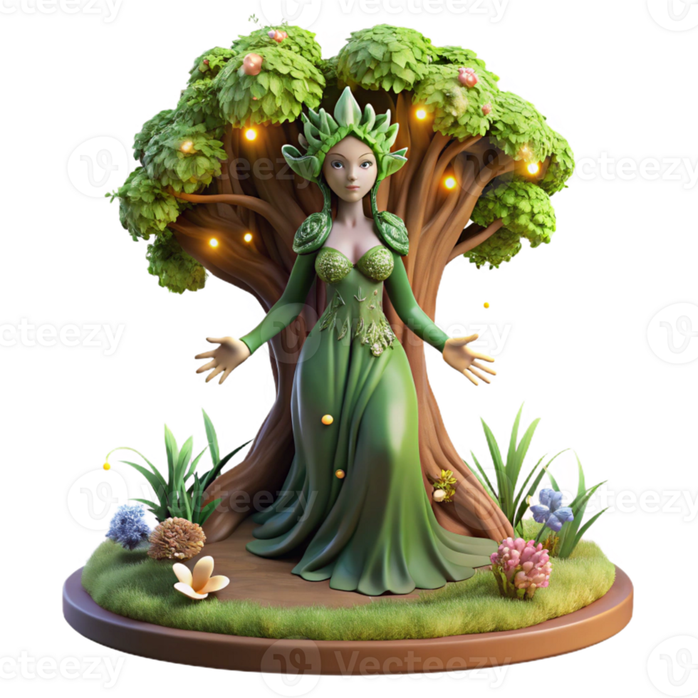 elegant classic A Serene Dryad Emerging from a Giant original png