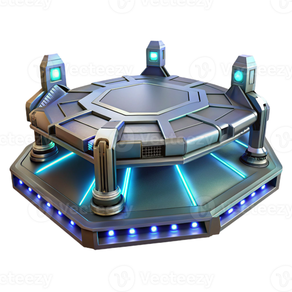 elegant minimalist A Futuristic Spaceship Landing detailed png