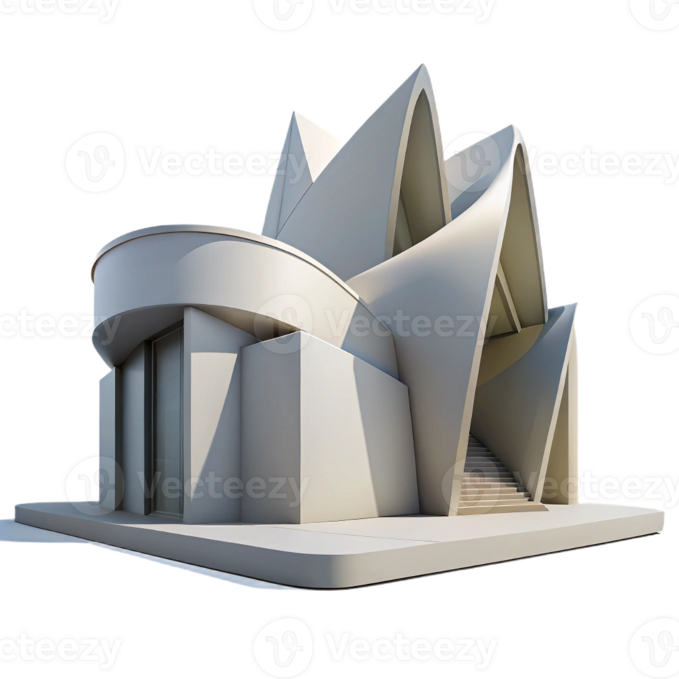 magnificent vintage A Modern Art Museum with Sharp Angles detailed png