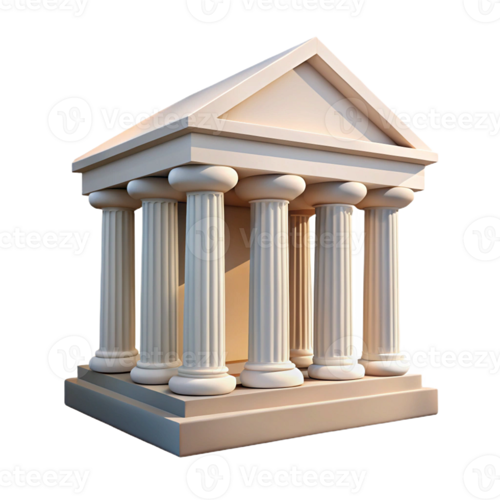 elegant minimalist A Greek Temple with Doric Columns original png