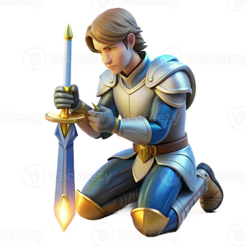 elegant creative A Lone Knight Kneeling Before a exclusive png