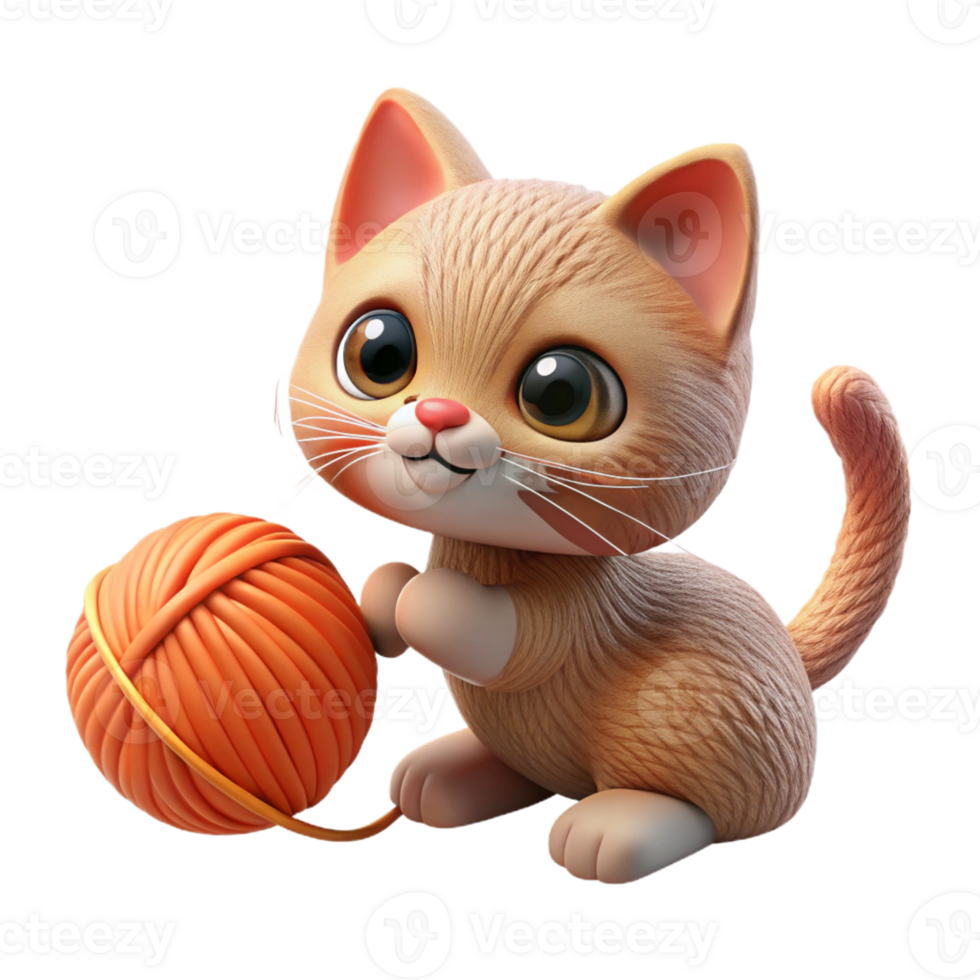 stunning modern A Playful Kitten Batting at a Ball of premium png