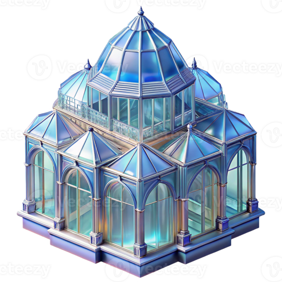 vibrant minimalist Crystal Palace Intricate Glass detailed png