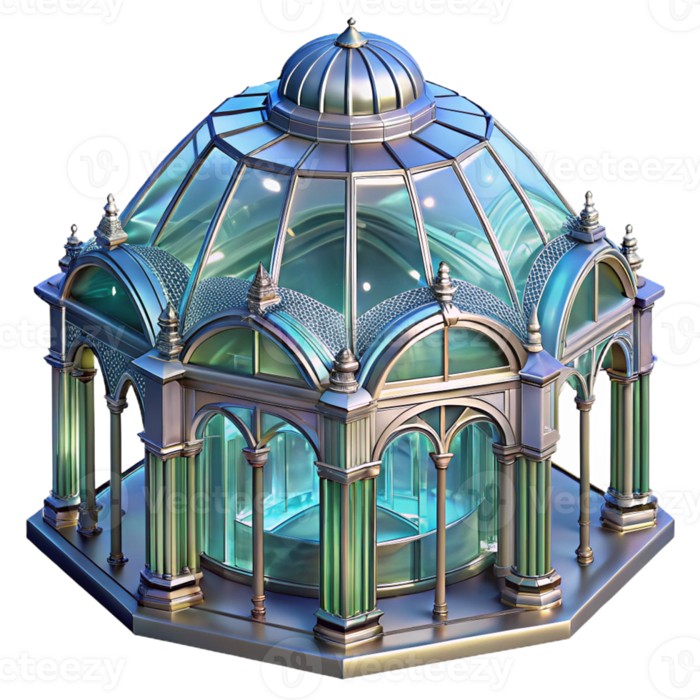 vibrant modern Crystal Palace Intricate Glass premium png