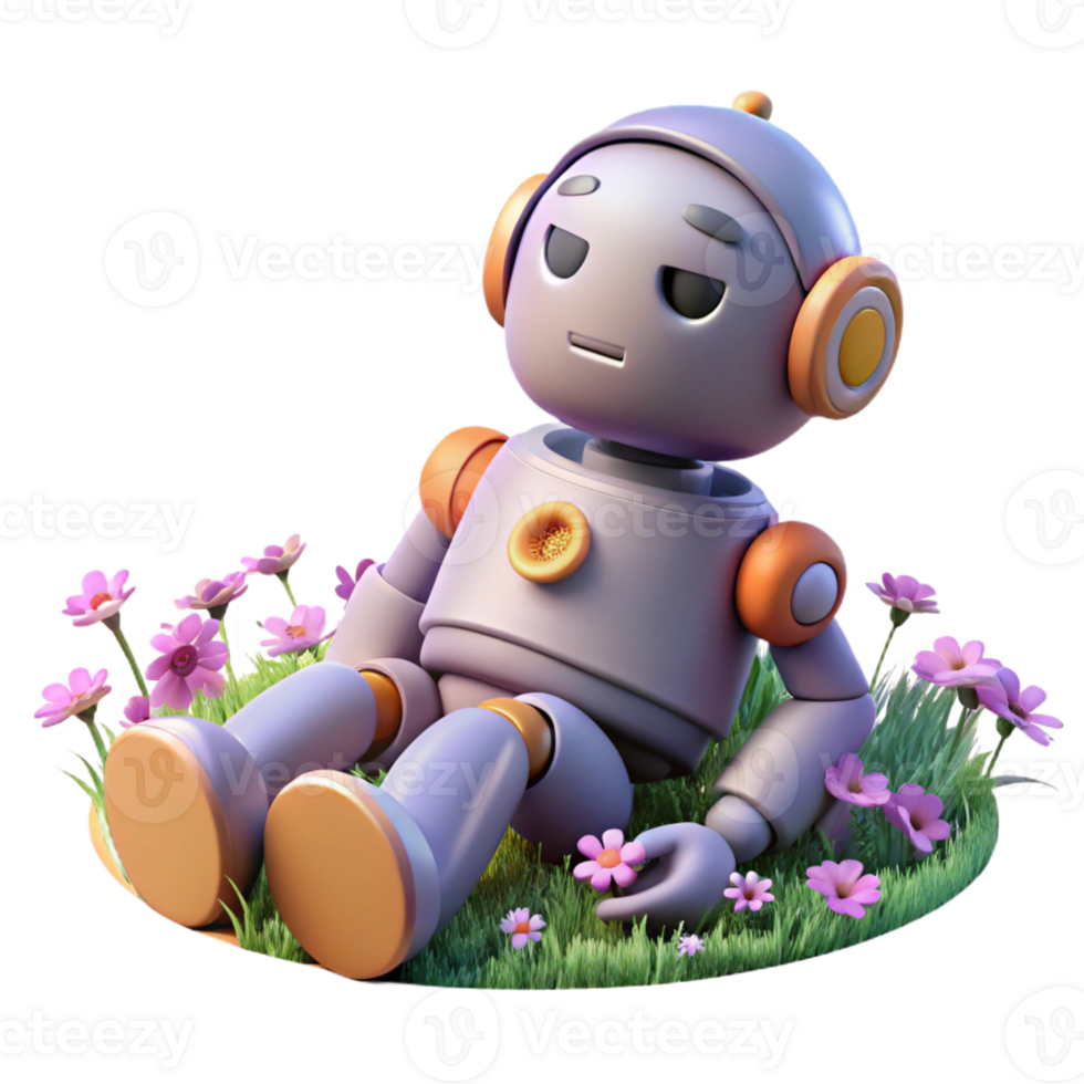 impressive traditional A Broken Robot Lying in a Field of high resolution png