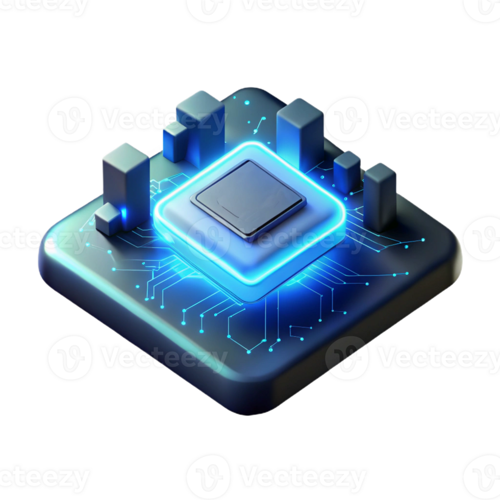 magnificent creative A Single Glowing Circuit Board professional png