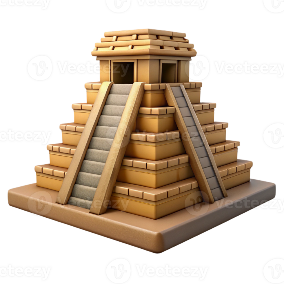 dramatic modern A Mayan Pyramid Temple Intricately 4K png