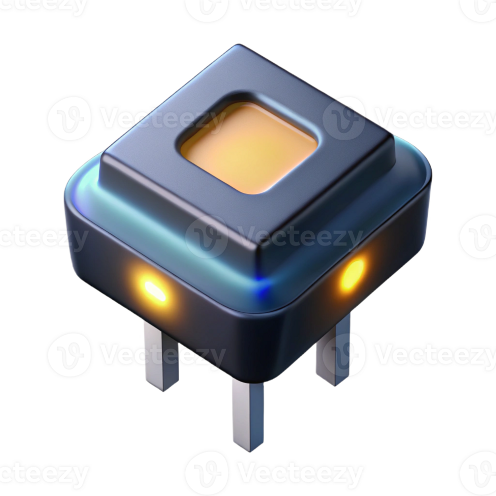 vibrant classic A Single Glowing Transistor Extreme detailed png