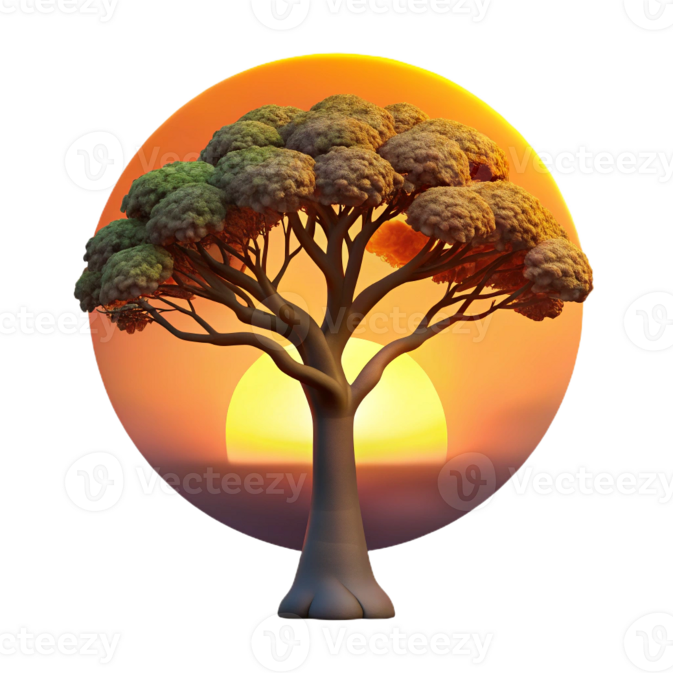 stunning minimalist A Solitary Weathered Oak Tree 4K png