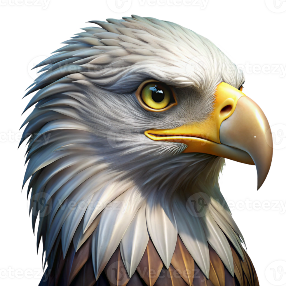 dramatic creative Portrait of a Majestic Eagle with professional png
