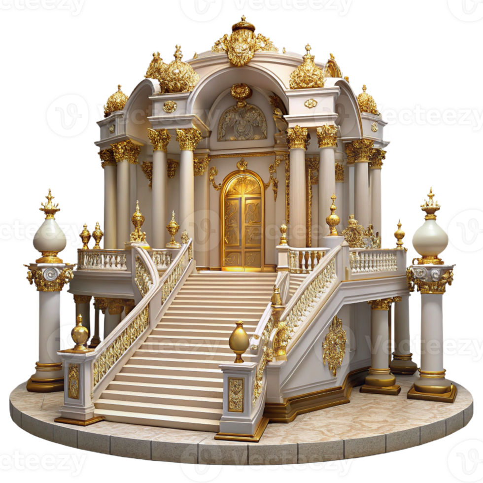 vibrant artistic A Baroque Palace Ornate Gold detailed png