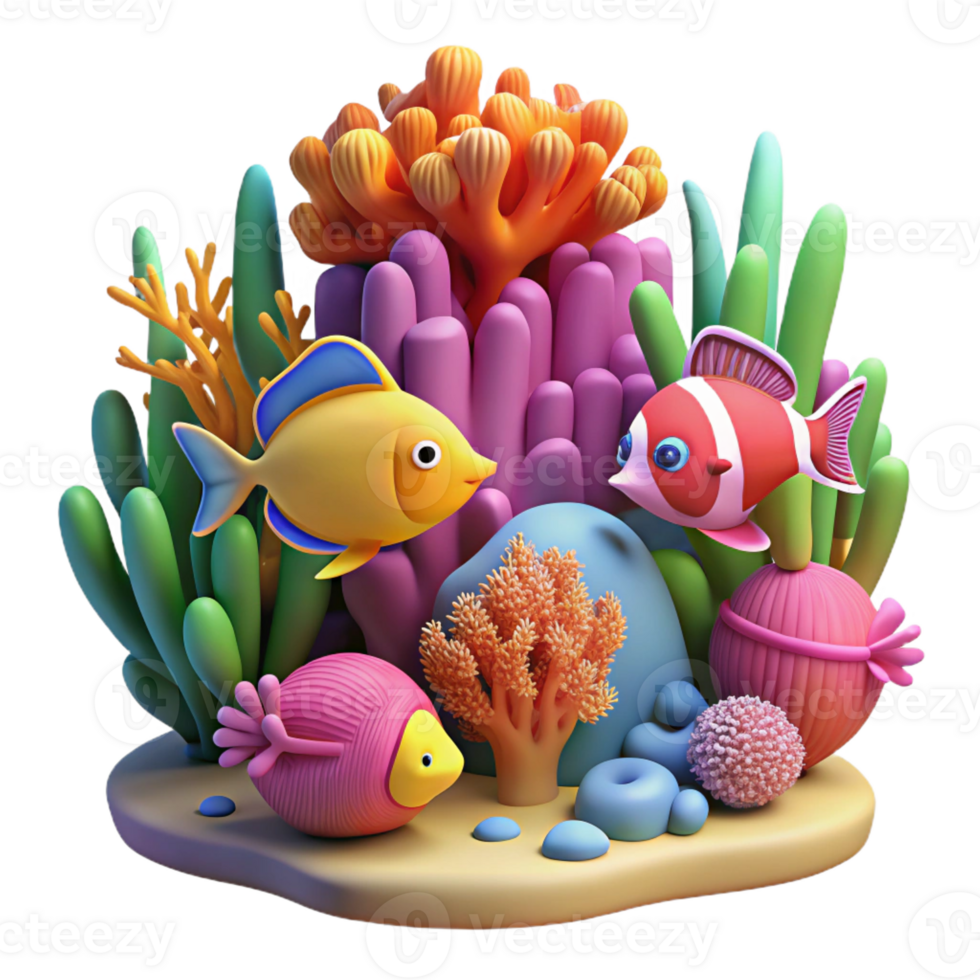 vibrant creative A Vibrant Coral Reef Teeming with high resolution png