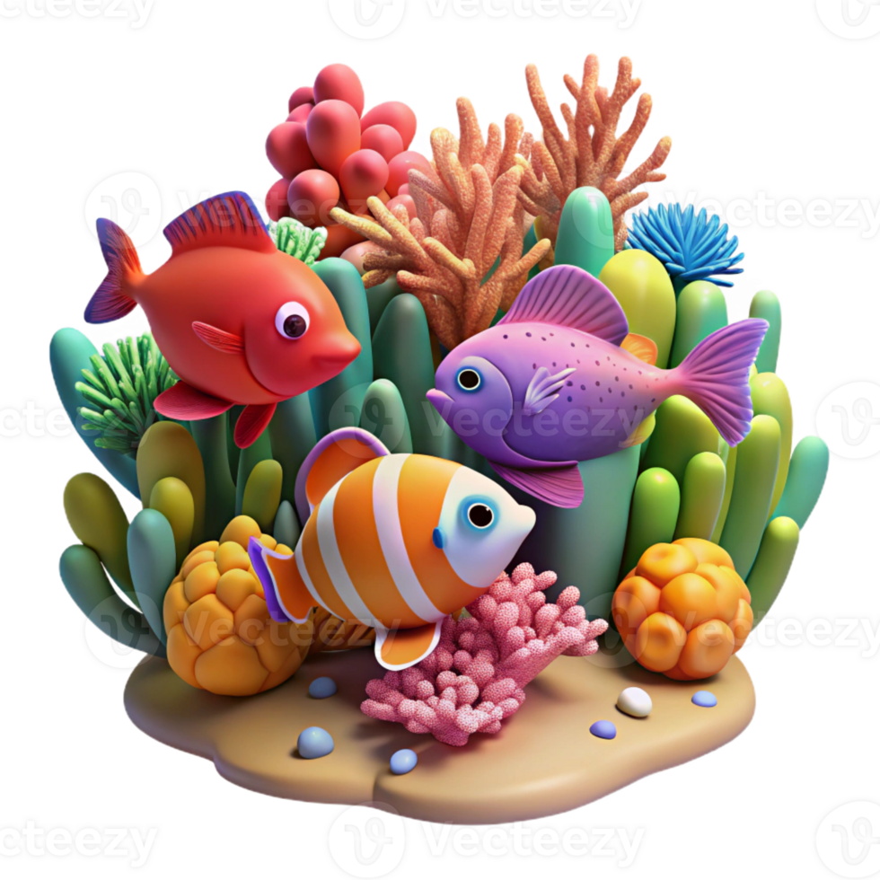 wonderful creative A Vibrant Coral Reef Teeming with professional png
