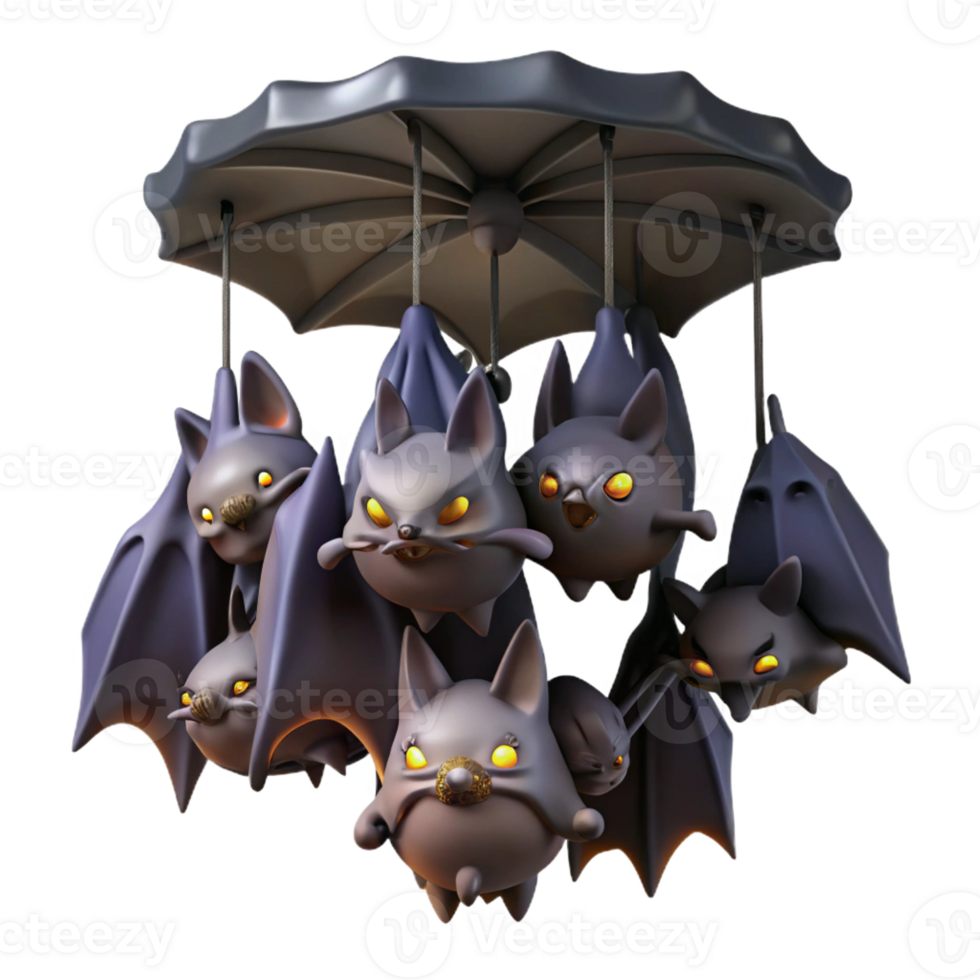 impressive vintage A Colony of Bats Hanging Upside Down in detailed png