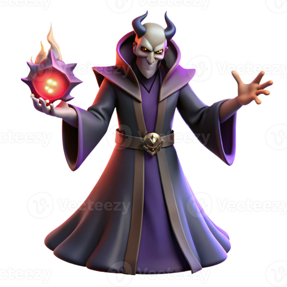 stunning artistic A Powerful Sorcerer Summoning a Demon premium png