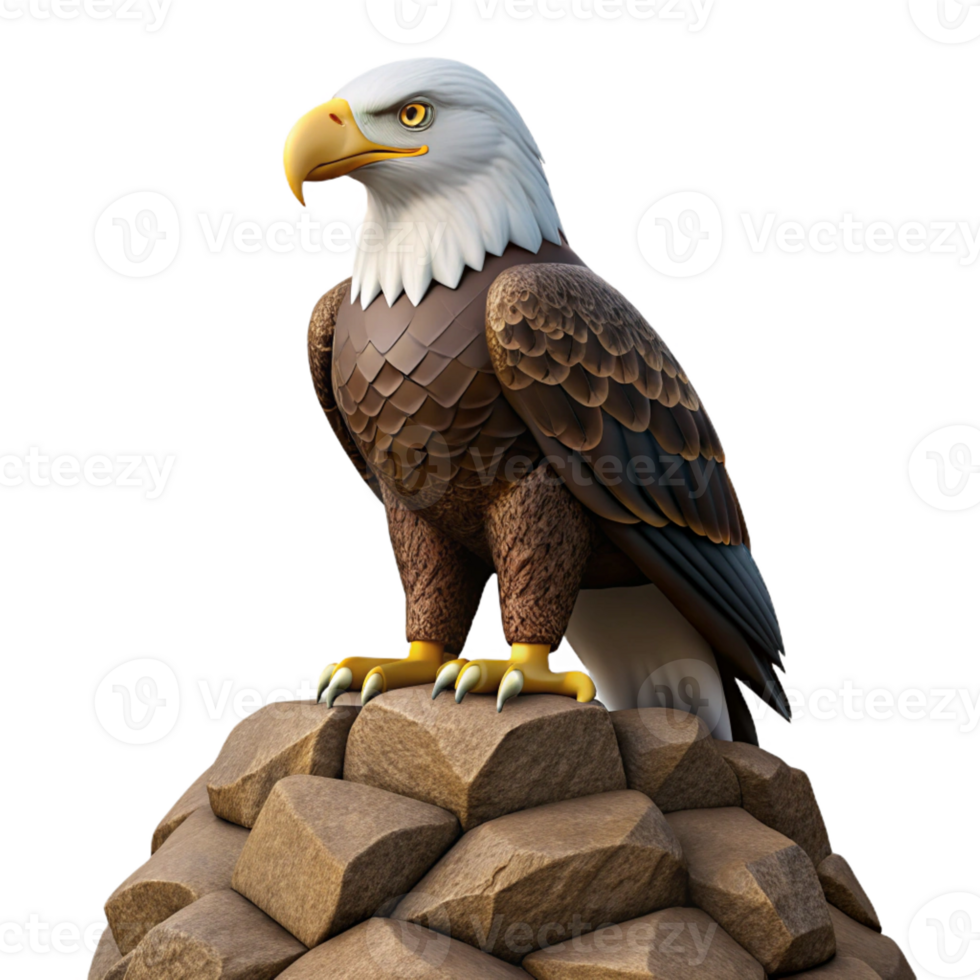 magnificent modern A Majestic Bald Eagle Perched on a high quality png