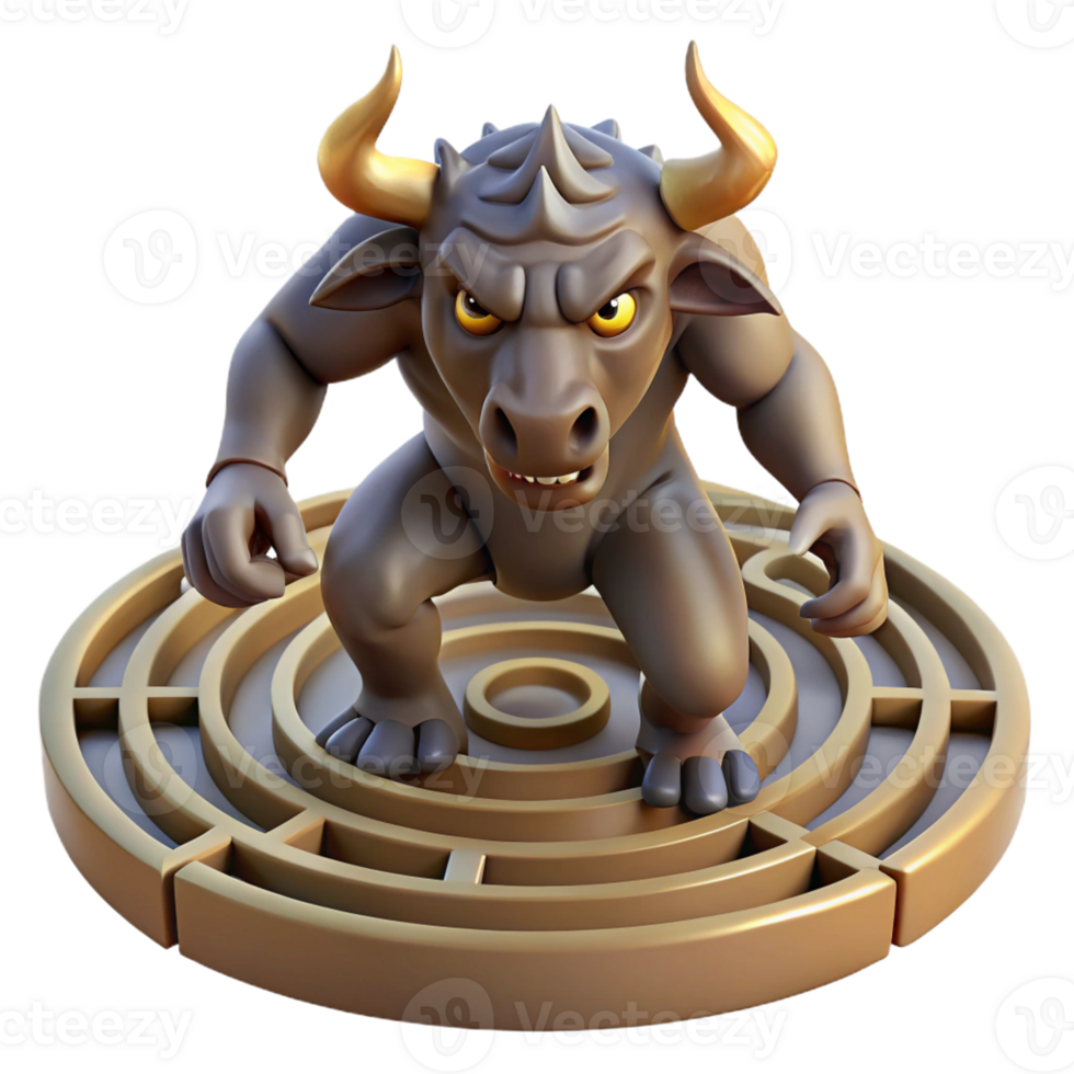 wonderful traditional A Fierce Minotaur Trapped in a original png