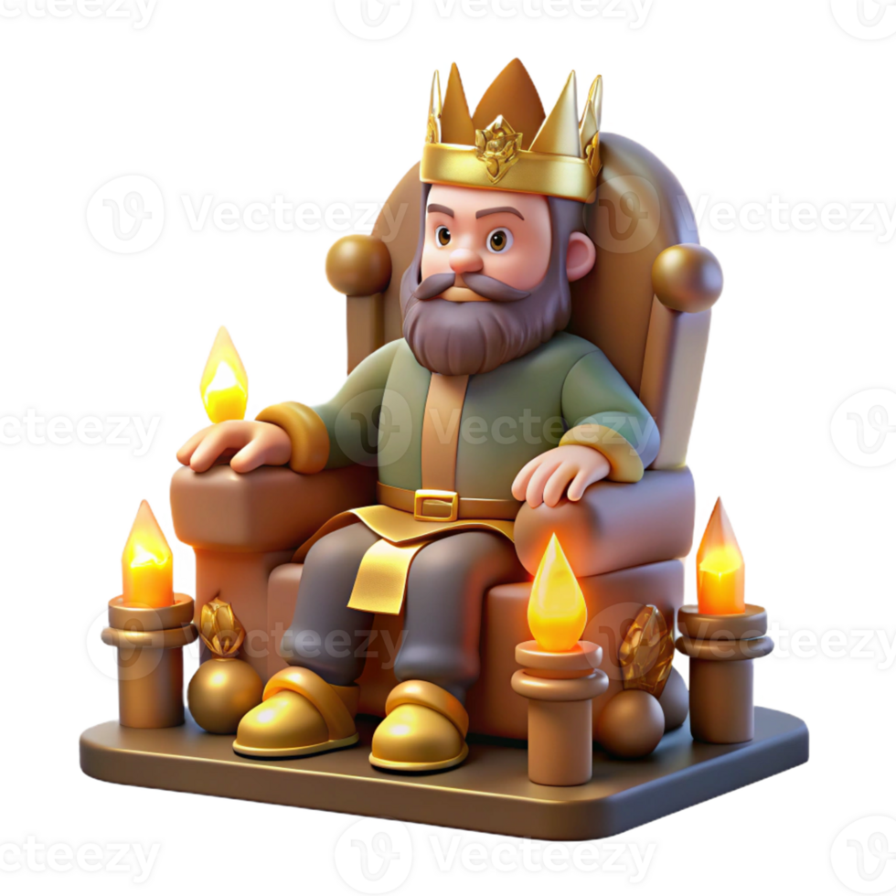 magnificent traditional A Stoic Dwarf King Sitting on a Throne original png
