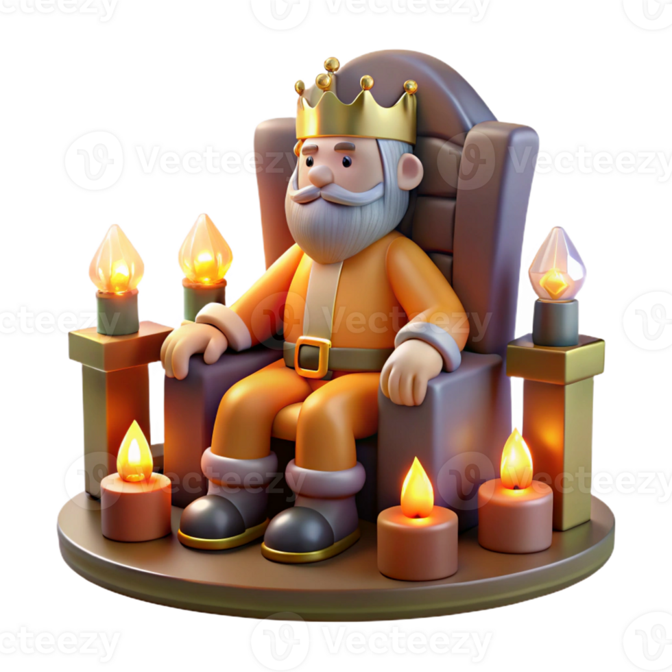 vibrant classic A Stoic Dwarf King Sitting on a Throne high resolution png