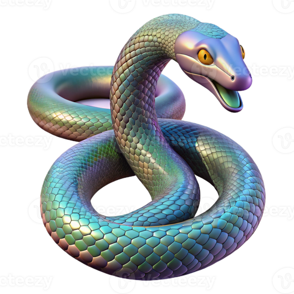 dramatic rustic A Slithering Snake with Iridescent premium png