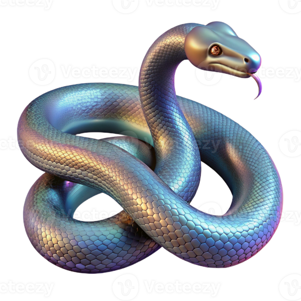 dramatic abstract A Slithering Snake with Iridescent professional png