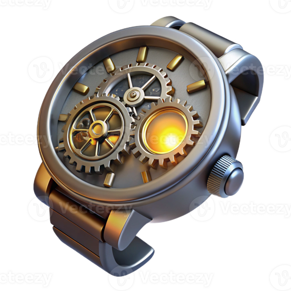 stunning minimalist A Close Up of a Steampunk Wristwatch genuine png