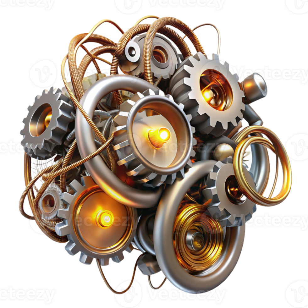 magnificent classic A Chaotic Jumble of Metallic Gears and original png