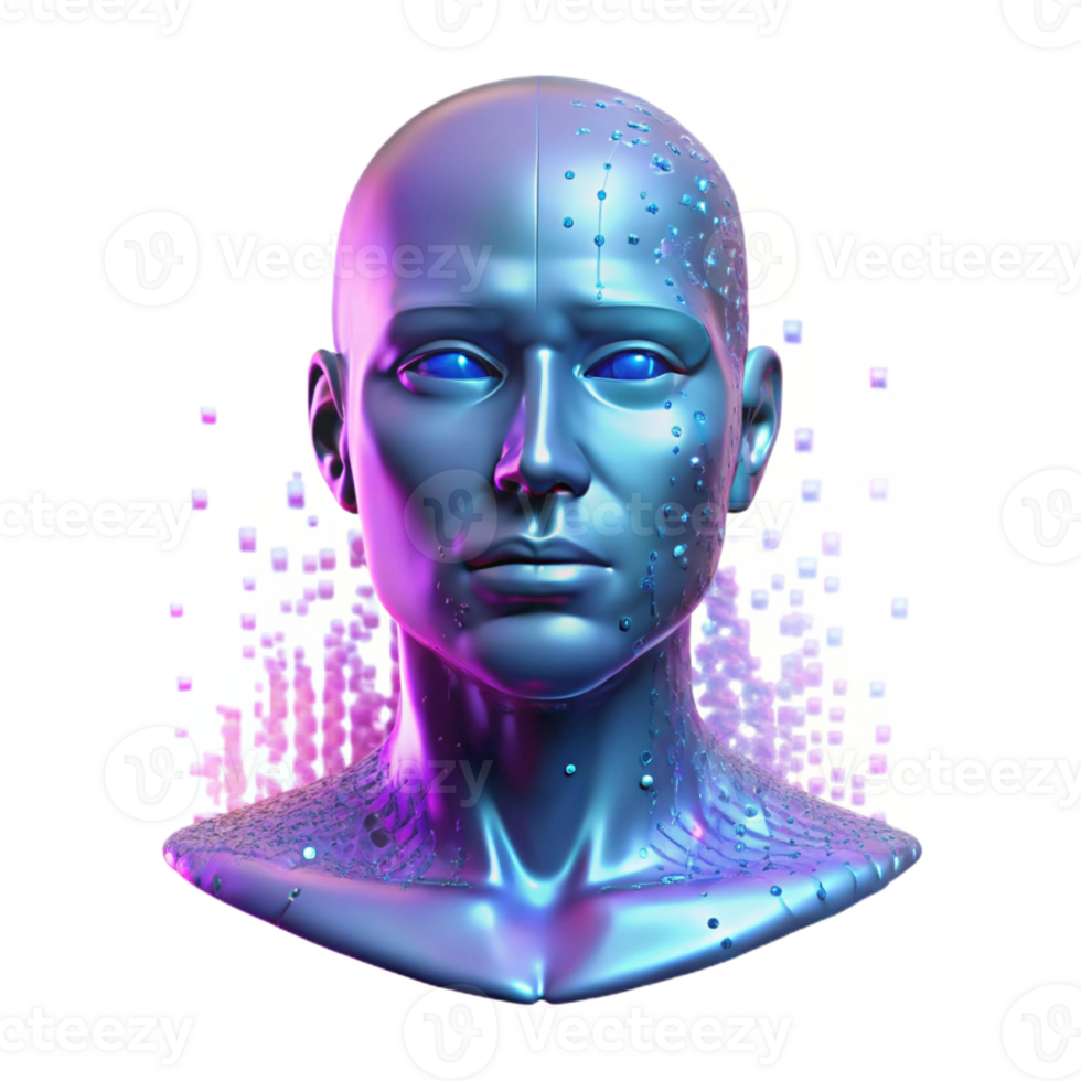 vibrant artistic A Holographic Projection of a Human genuine png