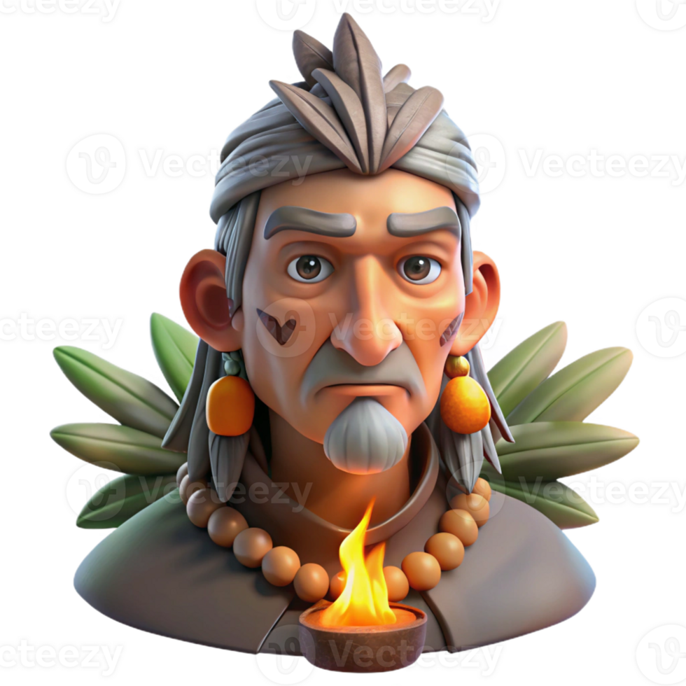 extraordinary vintage Portrait of a Wise Old Shaman with exclusive png