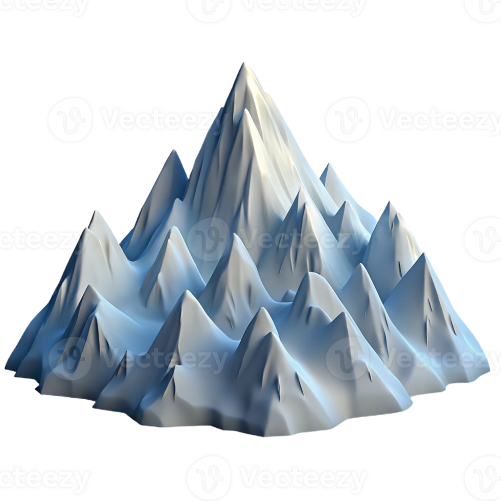elegant minimalist A Majestic Mountain Range Covered in high resolution png