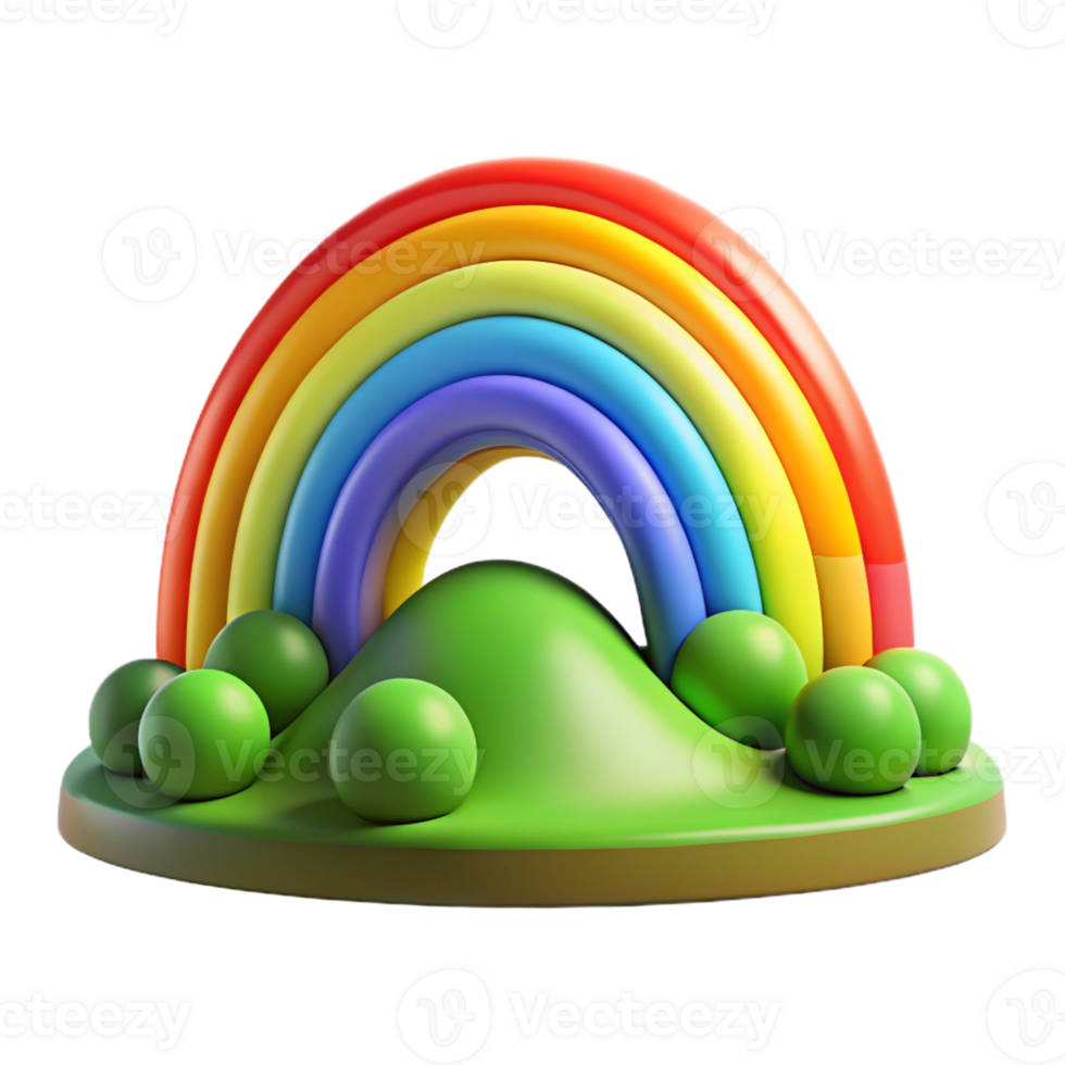 elegant contemporary A Vibrant Rainbow Arcing over a Lush professional png